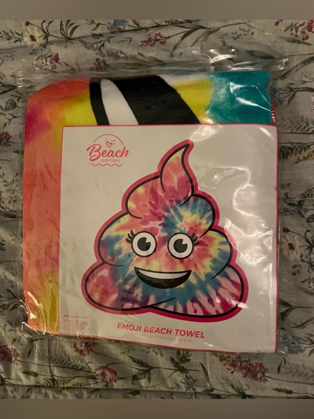 Beach Boutique Tie Dye Emoji Beach Towel